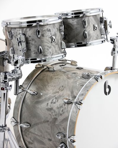 British Drum Co. LEG-22-FS-SS Legend Series Fusion 22 Kit. Sterling Silver (10", 12", 16", 22")