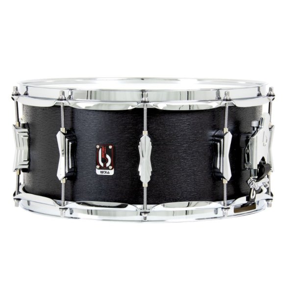 British Drum Co. ICA-14-65-SN Nicko McBrain Signature Series Icarus Black Oak Snare. 6.5" x 14"