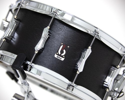 British Drum Co. ICA-14-65-SN Nicko McBrain Signature Series Icarus Black Oak Snare. 6.5" x 14"