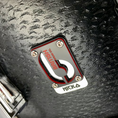 British Drum Co. ICA-14-65-SN Nicko McBrain Signature Series Icarus Black Oak Snare. 6.5" x 14"