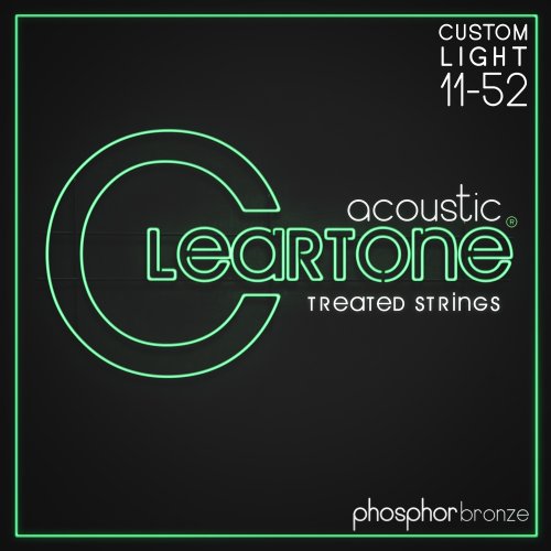 Cleartone Phosphor-Bronze Treated Acoustic Guitar Strings. Custom Light (11-52)