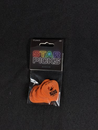 Star Picks Delrin Guitar Picks Blister Pack - .60mm Orange (12 Pack)