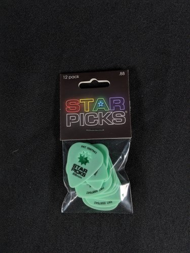 Star Picks Delrin Guitar Picks Blister Pack - .88mm Green (12 Pack)