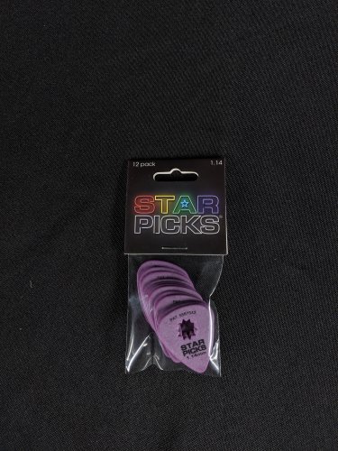Star Picks Delrin Guitar Picks Blister Pack - 1.14mm Purple (12 Pack)