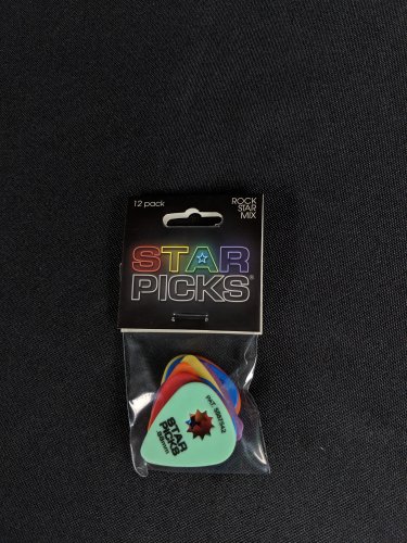 Star Picks Delrin Guitar Picks Blister Pack - Mixed Gauge (12 Pack)