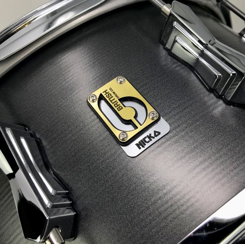 British Drum Co. TAL-14-65-SN Nicko McBrain Signature Series Talisman Steel Snare. 6.5" x 14"