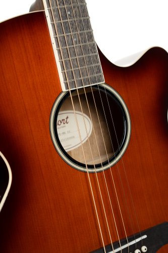 Cort Exotic Series SFX Myrtle Acoustic Electric Guitar. Sunburst Finish