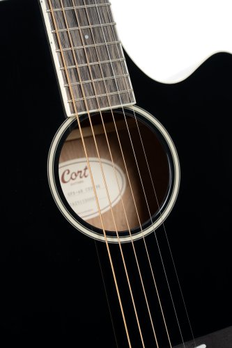 Cort Exotic Series SFX Ash Acoustic Electric Guitar. Black Finish