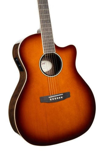 Cort Exotic Series GA Walnut Acoustic Electric Guitar. Sunburst Finish