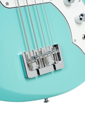 Cort Retro 304 Short-Scale 4-String Bass Guitar with Gig Bag. Seafoam Green