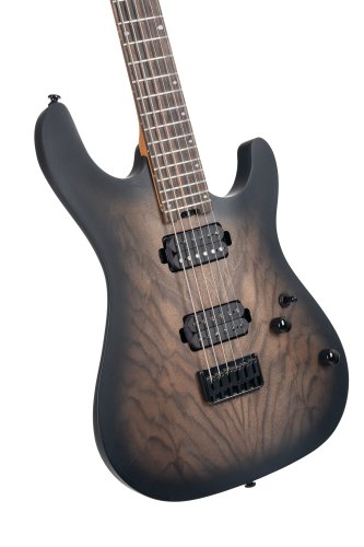 Cort KX500 Baritone Electric Guitar. Natural Black Burst