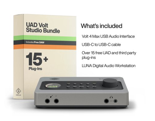 Universal Audio Volt 4 Max 12-in / 6-out USB Audio Interface with Onboard Tone Shaping and Compression