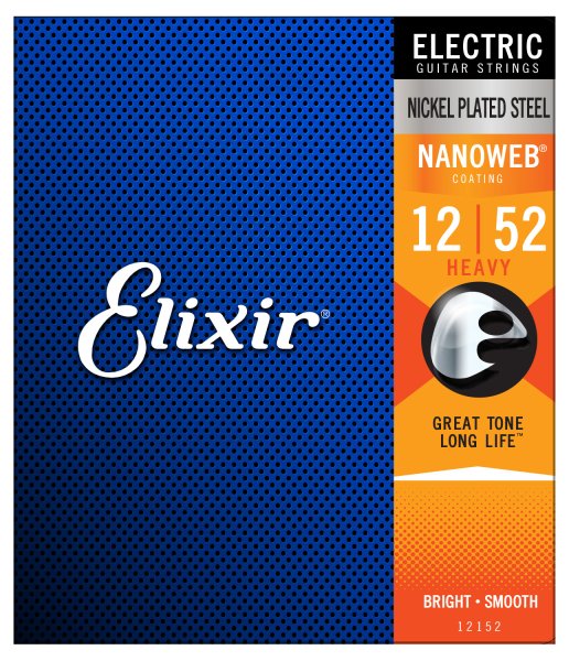 Elixir 12152 Nickel Plated Steel Electric Guitar Strings with NANOWEB. Heavy 12-52