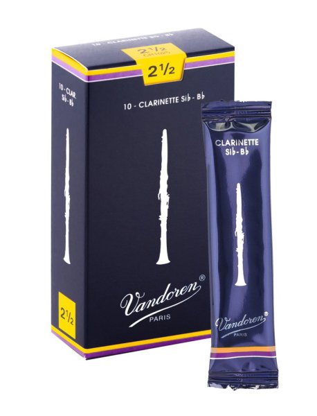 Vandoren CR1025BP50 Bb Clarinet Traditional Reeds Strength #2.5. (Box of 50)