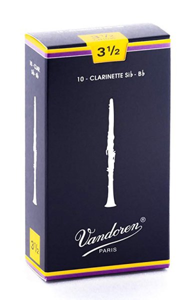 Vandoren CR1035 Bb Clarinet Traditional Reeds Strength #3.5. (Box of 10)