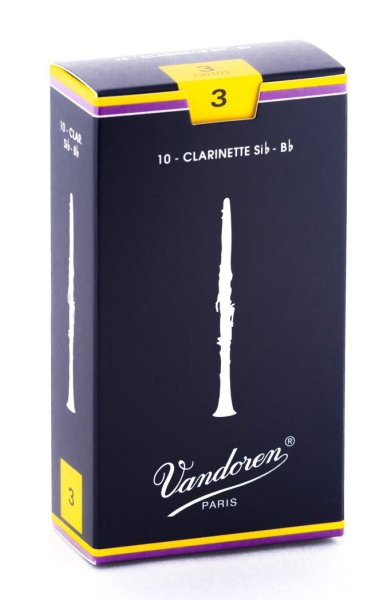 Vandoren CR103BP50 Bb Clarinet Traditional Reeds Strength #3. (Box of 50)