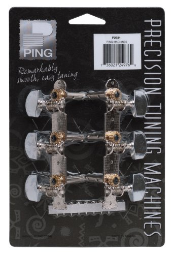 Ping P2631 Chrome Button Plate Machine Heads. 3-In-Line (2 Set)