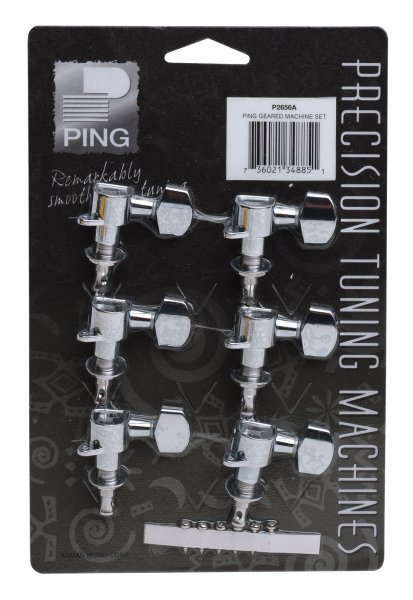 Ping P2656A 6-In-Line Geared Individual Machine Heads. 6-Left Chrome