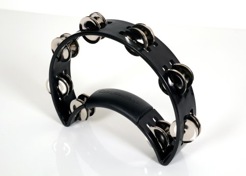 Rhythm Tech RT1010 Tambourine. Black with Double Row Nickel Jingles