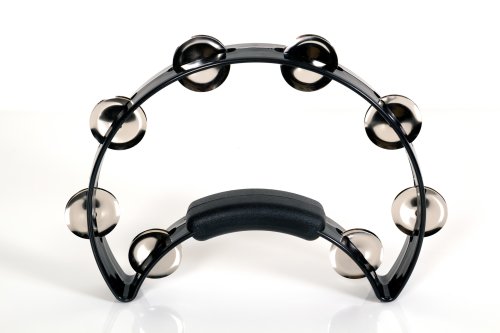 Rhythm Tech RT1210 Solo Tambourine. Black with Single Row Nickel Jingles