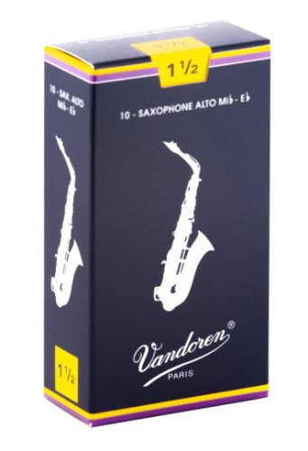 Vandoren SR2115 Alto Saxophone Traditional Reeds Strength #1.5. (Box of 10)