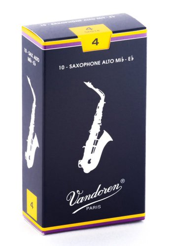 Vandoren SR214 Alto Saxophone Traditional Reeds Strength #4. (Box of 10)
