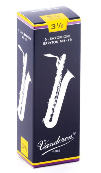 Vandoren SR2435 Baritone Saxophone Traditional Reeds Strength #3.5. (Box of 5)