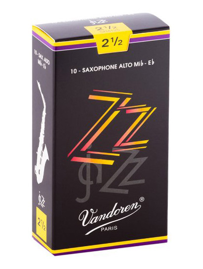 Vandoren SR4125 Alto Saxophone ZZ Reeds Strength #2.5. (Box of 10)