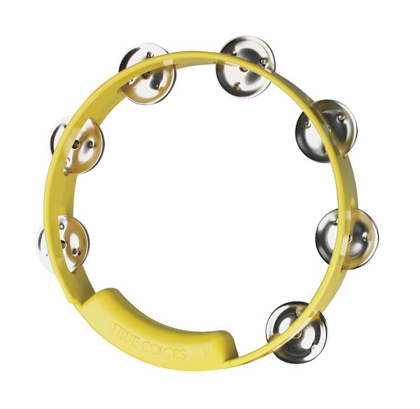 Rhythm Tech TC4058 True Colors Tambourine. Yellow 8"