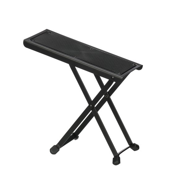 Stageline 7590 Guitar Foot Stool – Adjustable Height (4 Positions), Sturdy Metal Construction, Non-Slip Rubber Surface, Folds Flat for Easy Storage – Black