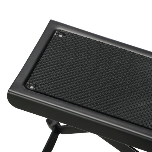 Stageline 7590 Guitar Foot Stool – Adjustable Height (4 Positions), Sturdy Metal Construction, Non-Slip Rubber Surface, Folds Flat for Easy Storage – Black