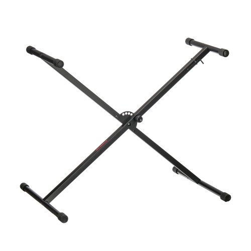 Stageline KS25Q Keyboard Stand – Adjustable Height 25.8″–38.8″ (5 Positions), Heavy-Duty Single X-Style Frame, Quick-Adjust System, 5.9 lbs – Black