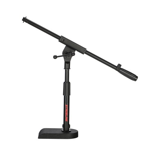 Stageline MS6531BK Microphone Stand – Adjustable Height 12.8″–17.5″, Boom Arm 19.5″, Heavy-Duty Design for Tabletop or Kick Drum Use, 5.5 lbs – Black