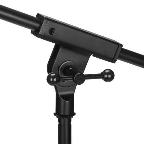 Stageline MS6531BK Microphone Stand – Adjustable Height 12.8″–17.5″, Boom Arm 19.5″, Heavy-Duty Design for Tabletop or Kick Drum Use, 5.5 lbs – Black