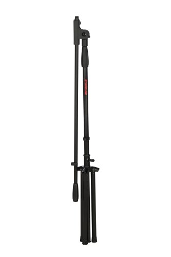 Stageline MS205B Microphone Stand – Adjustable Height 40.5″–62.8″, 30.3″ Boom Arm, Plastic Clutches & Knobs, Counterweight, Tripod Base Spread 23″ x 19.8″ – Black