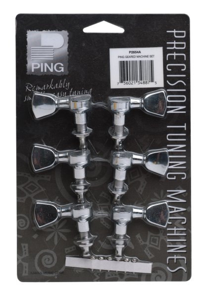 Ping P2654A Venitian Button Machine Heads. 3 Bass 3 Treble Gold