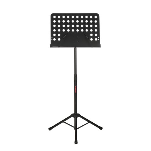 Stageline MS5 Music Stand – Adjustable Height 24.4″–44″, Large Bookplate 19.5″ x 13.6″ x 2″, Tripod Base Spread 22.8″ x 19.7″, Heavy-Duty Steel, 5.8 lbs – Black