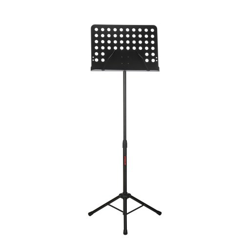 Stageline MS5 Music Stand – Adjustable Height 24.4″–44″, Large Bookplate 19.5″ x 13.6″ x 2″, Tripod Base Spread 22.8″ x 19.7″, Heavy-Duty Steel, 5.8 lbs – Black