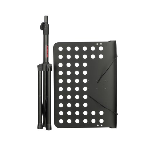 Stageline MS5 Music Stand – Adjustable Height 24.4″–44″, Large Bookplate 19.5″ x 13.6″ x 2″, Tripod Base Spread 22.8″ x 19.7″, Heavy-Duty Steel, 5.8 lbs – Black