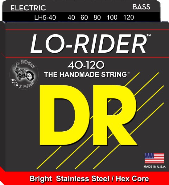 DR Strings LH5-40 Lo-Rider Electric Bass (5 String). 40-120