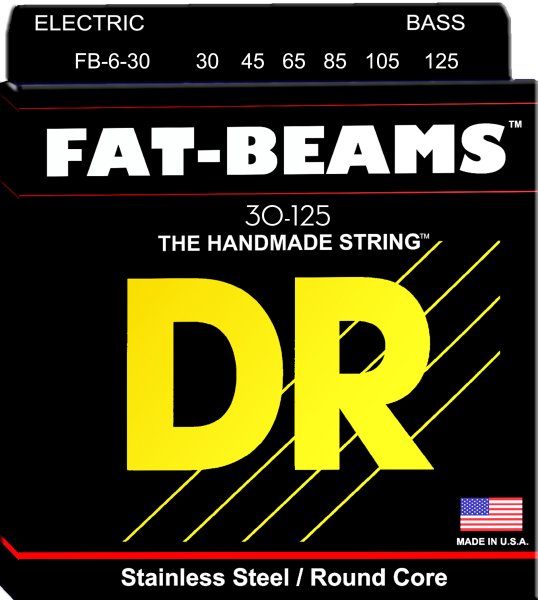 DR Strings FB6-30 Fat-Beams Electric Bass (6 String). 30-125