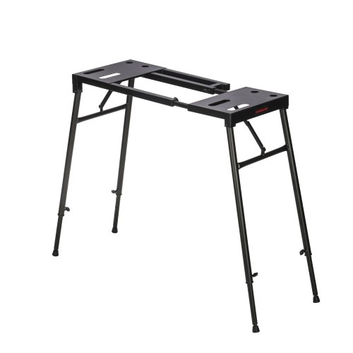 Stageline KS11 Keyboard Stand – Heavy-Duty Platform Style, Adjustable Height, Non-Slip Rubber Caps – Black
