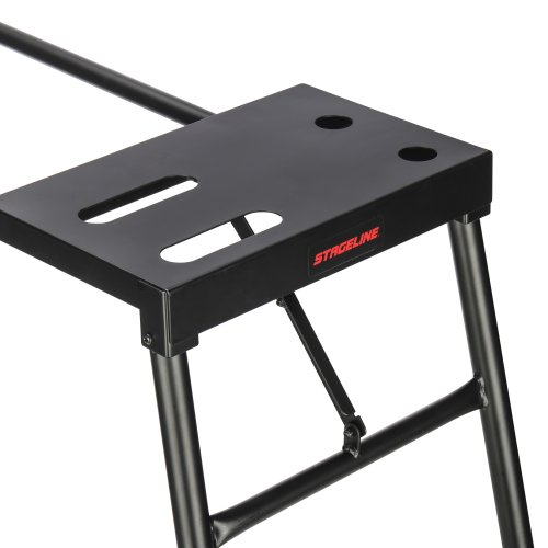 Stageline KS11 Keyboard Stand – Heavy-Duty Platform Style, Adjustable Height, Non-Slip Rubber Caps – Black